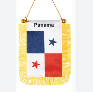 Bandiera Americana da Appendere, Mini Bandiera Mondiale per Auto, Banner per Finestrino o Specchietto con Ventosa, Bandiera Dorata con Frange a Doppia Faccia - Product Image 5