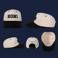 Gorra de Béisbol de Algodón Lavado de Dos Tonos con Bordado 3D de Espuma, Gorra Personalizada con Logotipo de Letras y Bloques de Color