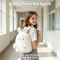 Sac à dos pour enfants en peluche kawaii avec broderie d'étoiles, sac lapin mignon pour cadeau de baby shower