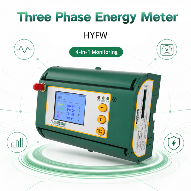 Heyuan HYFW Iot Smart Electric Power Energy Meter 3-Phase Open External CT with Remote Control Relay Smart IoT Technology