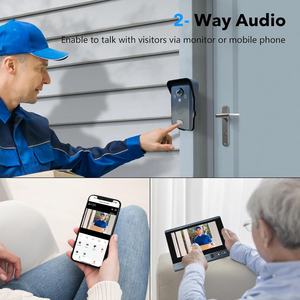 Cámara de timbre inalámbrica con pantalla de <span class=keywords><strong>Monitor</strong></span> de 7 pulgadas Tuya Smart Video Doorbell WIFI <span class=keywords><strong>Home</strong></span> Intercom Sistema DE SEGURIDAD Desbloqueo - Product Image 2