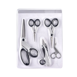 Four Piece Stainless Steel <b>Sewing</b> Scissors <b>Set</b> Blue For Home Embroidery Fabric Cutting Thread Trimming - Product Image 3