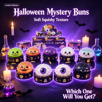 Décoration de Noël Jouet anti-stress Pâton de boulanger pétillant scintillant Boîte mystère Squishy Anti-stress à presser doux Cadeau d'Halloween pour enfant