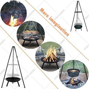 Trépied de brasage suspendu en plein air, foyer réglable, robuste, <span class=keywords><strong>Barbecue</strong></span> allemand pour la cuisson du <span class=keywords><strong>Barbecue</strong></span> au feu de camp - Product Image 3