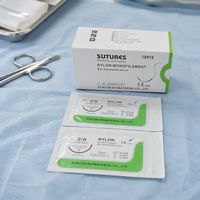 Sutures dentaires stériles non résorbables en soie et nylon, consommables dentaires multifilament en gros