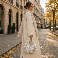 Sac fourre-tout rétro en fausse fourrure demi-lune pour femme, doux, moelleux, sans perte de poils, disponible en plusieurs imprimés, tendance, décontracté, de marque