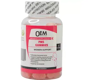 OEM अवधि राहत हार्मोन संतुलन पीएमएस Gummies राहत के लिए महिलाओं के मासिक धर्म दर्द पीएमएस चिपचिपा