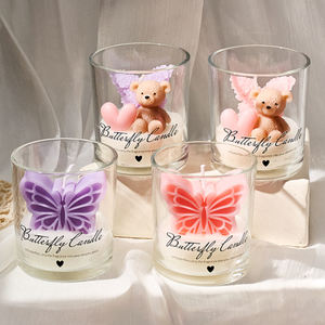 เทียนหอมถั่วเหลืองรูปผีเสื้อในขวดแก้ว ทำมือ หรูหรา ปลอดสารพิษ เป็นมิตรกับสิ่งแวดล้อม - Product Image 6