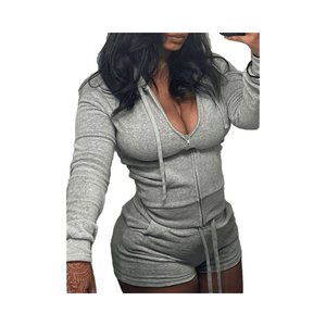 Viviblook Z915ST07 Nouveau Costume en Denim Élastique Bouton Mince Manches Longues Veste Short 2 Pièces Ensemble Grande Taille pour Femme - Product Image 4