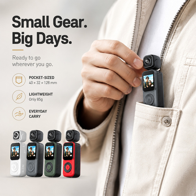 Mini 4K WiFi Action Camera with Front Rear Lens for Cycling Hiking and Adventure Recording