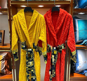 Accappatoio da <span class=keywords><strong>Uomo</strong></span> di Alta Qualità di Marca Famosa, <span class=keywords><strong>Pigiama</strong></span> in <span class=keywords><strong>Cotone</strong></span> Jacquard, Vestaglia Elegante per <span class=keywords><strong>Uomo</strong></span> - Product Image 2