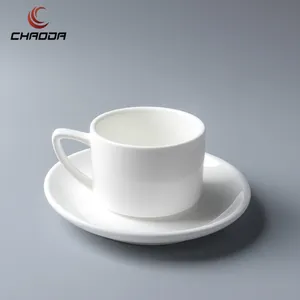 Ceramic Supplier Bulk Custom Logo Cups Nordic Style Ceramic Coffee Cups And Saucer Sets White Porcelain Cappuccino Cups