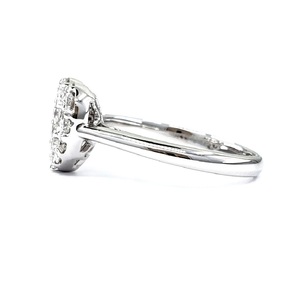 Forme de coeur délicat saint valentin or blanc 18 carats bijoux de haute qualité baguette diamant forme de coeur bague en grappe pour fille - Product Image 3