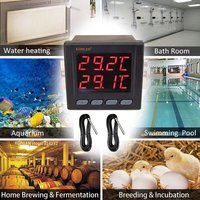 Contrôleur de température double WIFI Tuya, 2 relais, 2 capteurs de thermomètre, chauffage, congélateur, eau, piscine, chaudière, thermostat intelligent, interrupteur