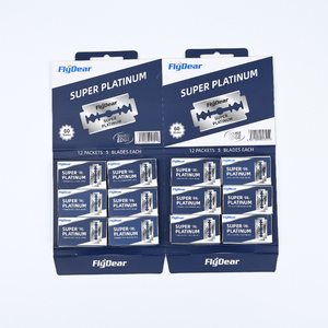 Cuchillas de Afeitar Clásicas Alemanas de Acero Inoxidable GF-4032, 50 Unidades por Paquete, Doble Filo, Borde de Platino, <span class=keywords><strong>para</strong></span> Afeitado Masculino, Logotipo Personalizado Disponible - Product Image 1