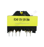 Transformador de Potencia de Alta Frecuencia con Núcleo de Ferrita, Doble 12V 29A EC40, Pin Vertical