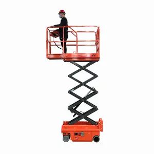 6m 10m Sky Access Tool Electric Self- Propelled Scissor Lift Wheel Automatic Lift Platform