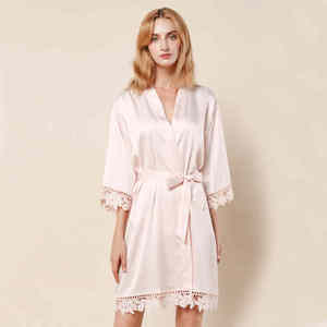 FUNG 3031 Camisón <span class=keywords><strong>de</strong></span> Satén para Mujer, Novia 2024, Nuevo Bata Fina para Mujer, Bata <span class=keywords><strong>de</strong></span> Dama <span class=keywords><strong>de</strong></span> Honor, Bata <span class=keywords><strong>de</strong></span> Novia, Pijama - Product Image 1