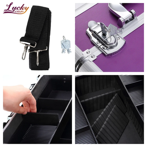 Grande trousse de maquillage robuste, multifonctionnelle, avec des plateaux amovibles à plusieurs niveaux pour un usage professionnel - Product Image 6