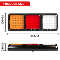 Luz Trasera LED de 280 mm de Alta Resistencia de 12 V 24 V, 97 LED, Luz de Freno, Direccional y de Reversa, Homologada por ECE, CCC y DOT para Vehículos Comerciales