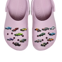 Breloques de chaussures en acrylique écologiques pour sabots, compatibles avec divers modèles de voitures de sport rétro, aux couleurs vives