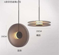 Lustre JACKSUN en cristal couleur thé, forme soucoupe volante, diamètre 50 cm, hauteur réglable, pour chambre à coucher, 4000K 7W