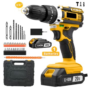 20V Cordless Impact Drill <b>Screwdriver</b> <b>Set</b> Variable Speed OEM Customizable for DIY Projects CD-20K Impact Drill Cordless Drill Se - Product Image 3