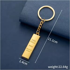 Porte-clés lingot d'or en gros, porte-clés créatif en métal en forme de brique d'or, porte-clés lingot d'or, cadeau d'affaires, artisanat métallique - Product Image 6