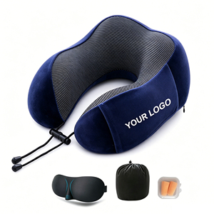 Promotional Gift Custom Logo Printed 2025 New Design Round <b>Travel</b> <b>Neck</b> <b>Pillow</b> Memory Foam U Shaped - Product Image 1