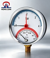 Hengzan 2026 Boiler-use double-scale brass joint pressure gauge