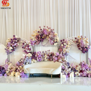 SMOOTH Dreamy Lavender Purple Floral Backdrop Set, Arreglo de Flores de Seda Personalizado, Fondo de Pared para Fotos de Boda - Product Image 1