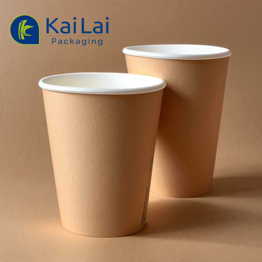Custom Printed Single Wall Paper Cup Biodegradable Kraft Paper Disposable Coffee Cup for Hot Coffee