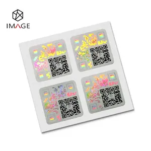 Kode QR Hologram 3d Kustom Label Keamanan Palsu Anti untuk Otentikasi Produk