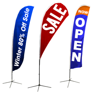 Promotion affichage extérieur plume drapeaux bannières personnalisé imprimé larme plage entreprise publicité Kit fibre de verre présentoir - Product Image 6