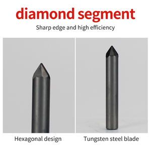 Sáu arrises PCD kim cương millng Cutter Granite cắt khắc đá cẩm thạch đá khắc bits khắc công cụ <span class=keywords><strong>CNC</strong></span> <span class=keywords><strong>Router</strong></span> End Mill - Product Image 4