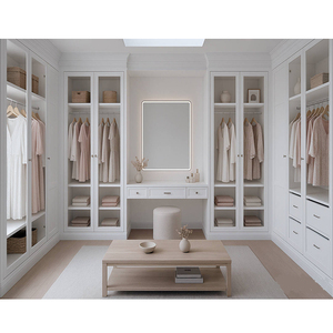 Armoire à vêtements haut de gamme blanche walk in storage modulaire walk in dressing system walk in closet - Product Image 5