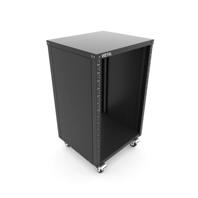 Mingway WM16 16U AV Case Wheels Sheet Metal Enclosure Powder Coated 19 Inch Universal Equipment Rack Open Frame Black Customized