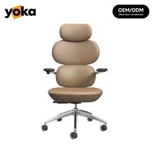 Silla de Cuero Moderna con Respaldo Alto, Soporte Lumbar Ajustable, Adecuada para la Sede Corporativa y la Oficina Presidencial - Product Image 1