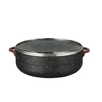 Batterie de cuisine en métal coloré, ensemble de casseroles en alliage d'aluminium de bonne qualité, deux poignées, design contemporain, vente chaude, épaisseur 2,5 mm, compatible gaz
