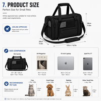Sac de transport souple pour petits animaux, grand sac à bandoulière portable en tissu Oxford avec fenêtre en maille respirante pour chaton, caniche