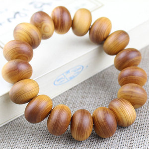 Cypress Wood <b>Bracelet</b> 18mm Abacus <b>Beads</b> Round Shape Single Strand Jewelry for <b>Men</b> And Women - Product Image 1