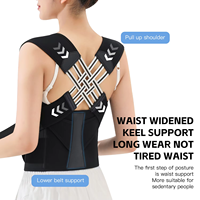Correcteur de posture noir pour femmes, ceinture de soutien lombaire respirante et élastique, protection des épaules réglable, soulagement des douleurs dorsales