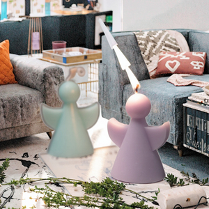 Yaratıcı El Yapımı Tatil Evi Dekorasyonu Oymalı Melek Işıklı Aromaterapi Parafin Balmumu Adak Mumu Lavanta Kokulu Yeni İçin - Product Image 2