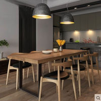 Meubles de salle à manger de taille personnalisable Table de cuisine rectangulaire en bois massif ensemble de chaises 6 sièges