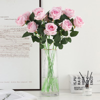 S1050 Hochwertige Künstliche Große Rote Rosen Fake Blumen DIY Samt-Rosen Künstliche Rosenblüten für Hochzeits- und Heimdekorationen