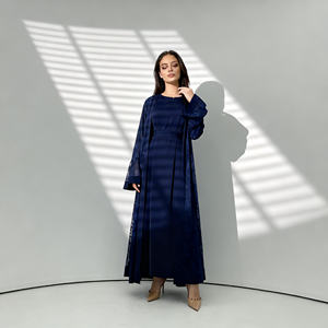 Abaya de luxe en polyester avec dentelle, design personnalisé, élégante, OEM ODM, vente en gros, robe de soirée pour femmes musulmanes - Product Image 2