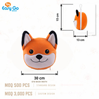 Oreiller de voyage convertible 2 en 1 en peluche et masque pour les yeux, coussin doux pour le cou pour avion/sieste au bureau - Fox & Monkey