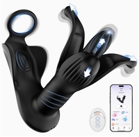 Jouet sexuel AI 4-en-1 pour hommes, avec modes d'expansion et de poussée, anneau vibrant télécommandé pour testicules, rechargeable par USB, 100% étanche