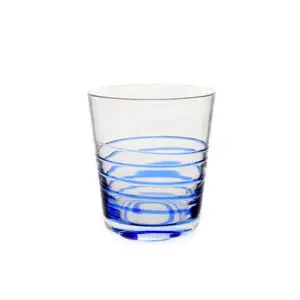 멕시코 스타일 컬러 블루 트위스트 라인 텀블러 위스키 유리 물 컵