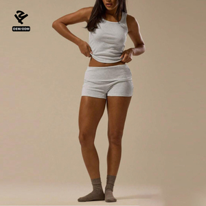 F5788 Quần Áo Các Nhà Sản Xuất Tùy Chỉnh Hai Mảnh Thiết Lập Phụ Nữ Quần Áo Phòng Chờ Mặc Trang Phục Giản Dị Tank Top Quần Short Đặt Mùa Hè Ngủ - Product Image 1